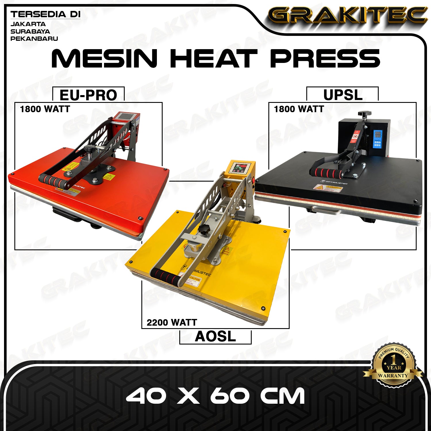 Mesin Press Sablon Kaos 40x60 Heat Press HIGH PRESSURE Premium untuk , Bag, Puzzle, Plat Aluminium, Bantal All Varian