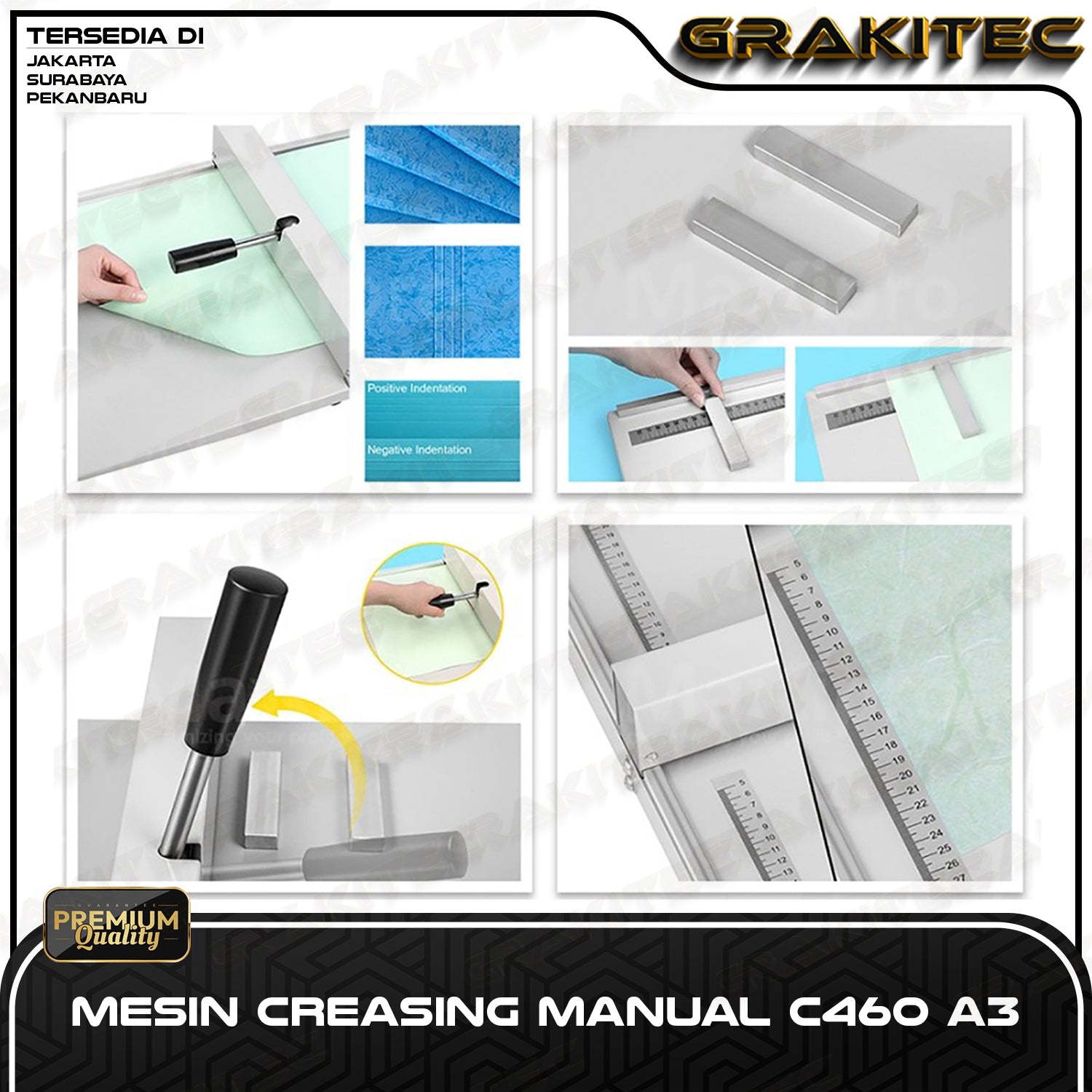 Mesin Creasing Manual A3 Pembuat Garis Lipatan Buku Undangan Grakitec