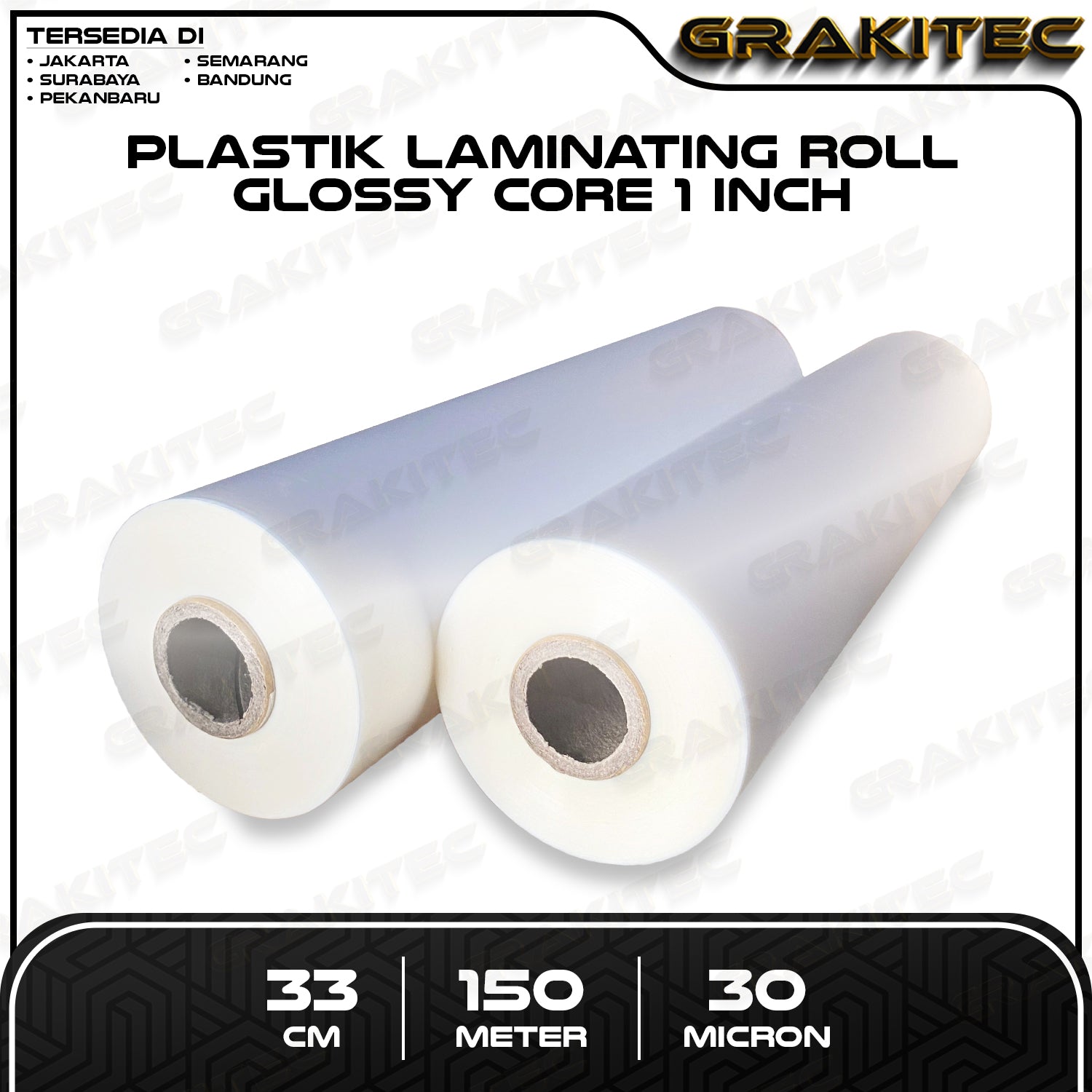 Plastik Laminating Panas Roll 33 cm x 150 m x 21 / 30 mic Glossy / Doff