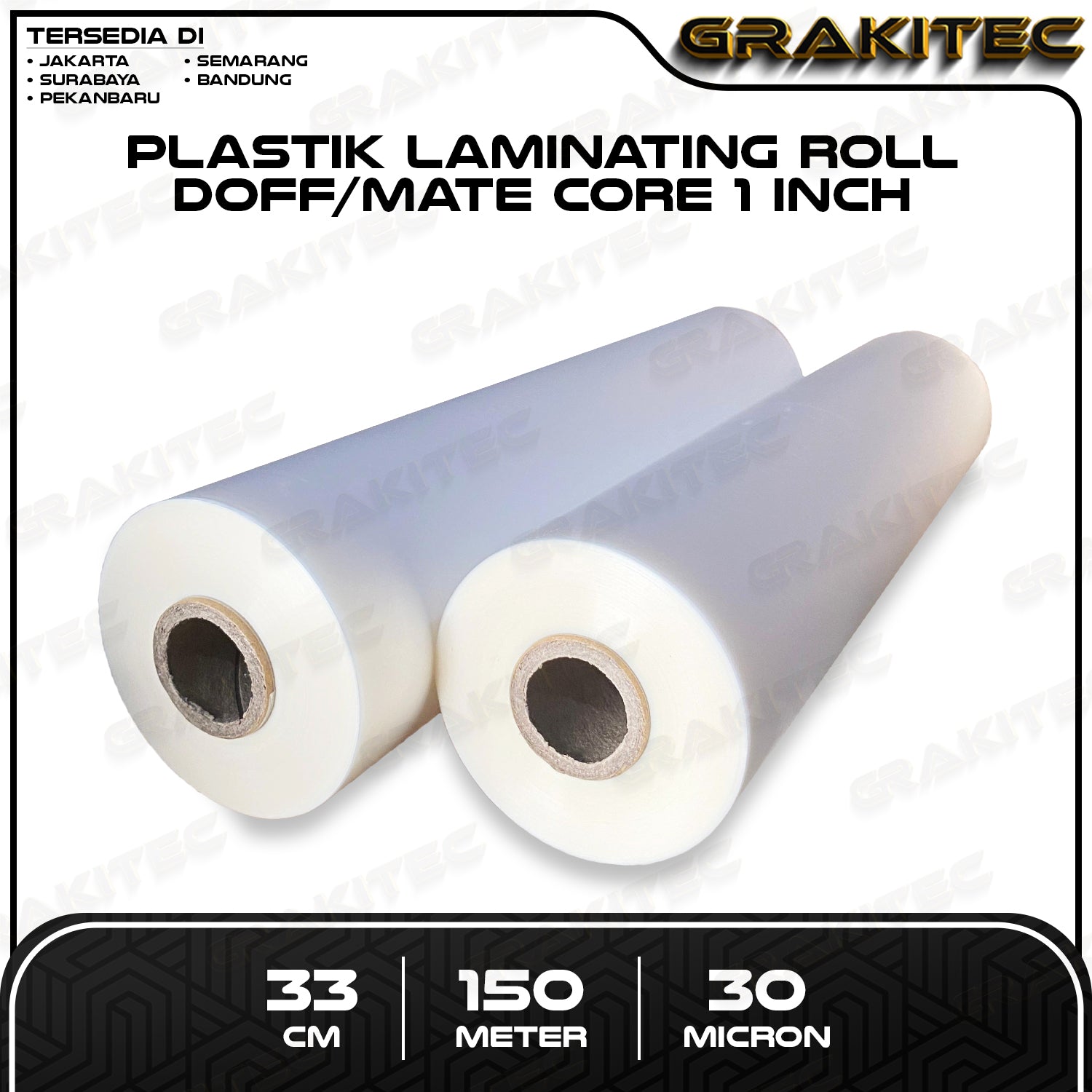 Plastik Laminating Panas Roll 33 cm x 150 m x 21 / 30 mic Glossy / Doff