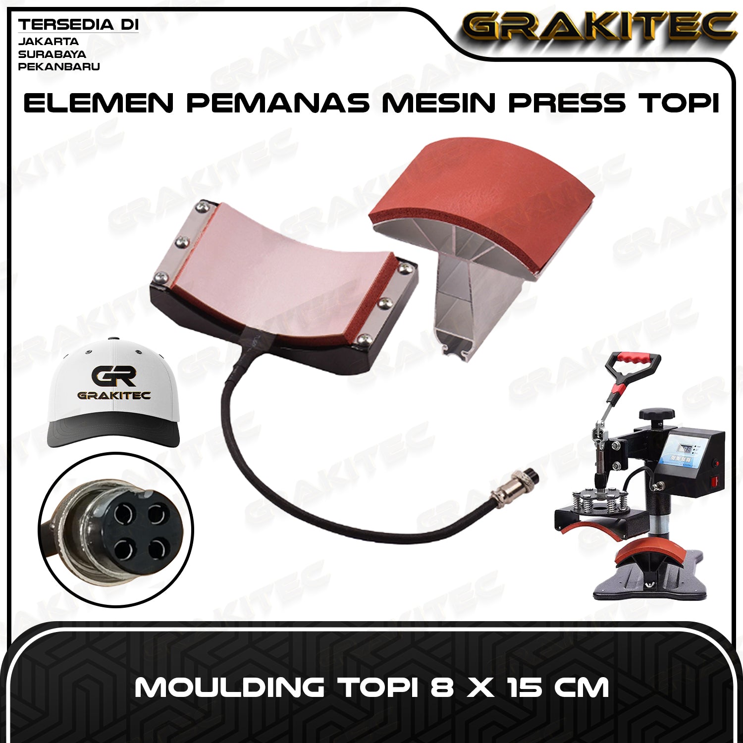 ELEMEN PANAS PAD SPAREPART MESIN HEAT PRESS GRAKITEC