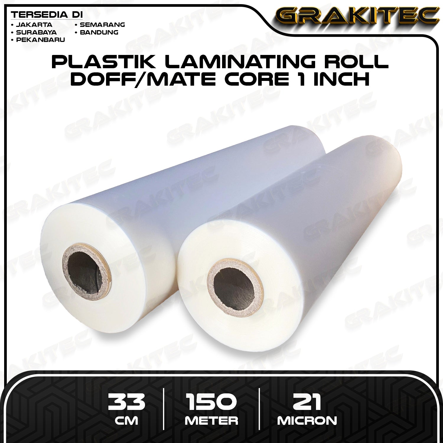 Plastik Laminating Panas Roll 33 cm x 150 m x 21 / 30 mic Glossy / Doff