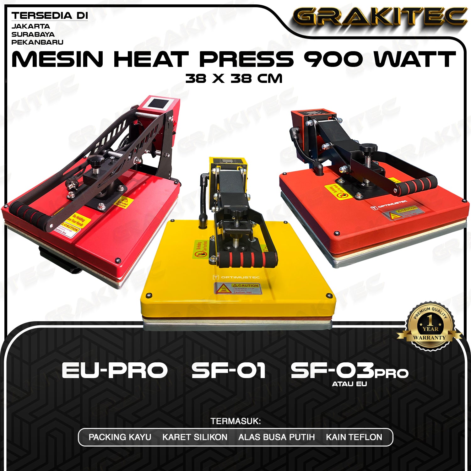Mesin Press Sablon Kaos 38x38 900 Watt SF01 / SF03 / EU-PRO Heat Press Super HIGH PRESSURE (ALAS ALUMINIUM + KARET SILIKON ASLI) Mesin Sablon untuk Kaos,Bag,Puzzle,PlatAluminium,Bantal(DTG,DTF,Polyflex,Sublime,Transfer,Paper,Platisol,Rubber)