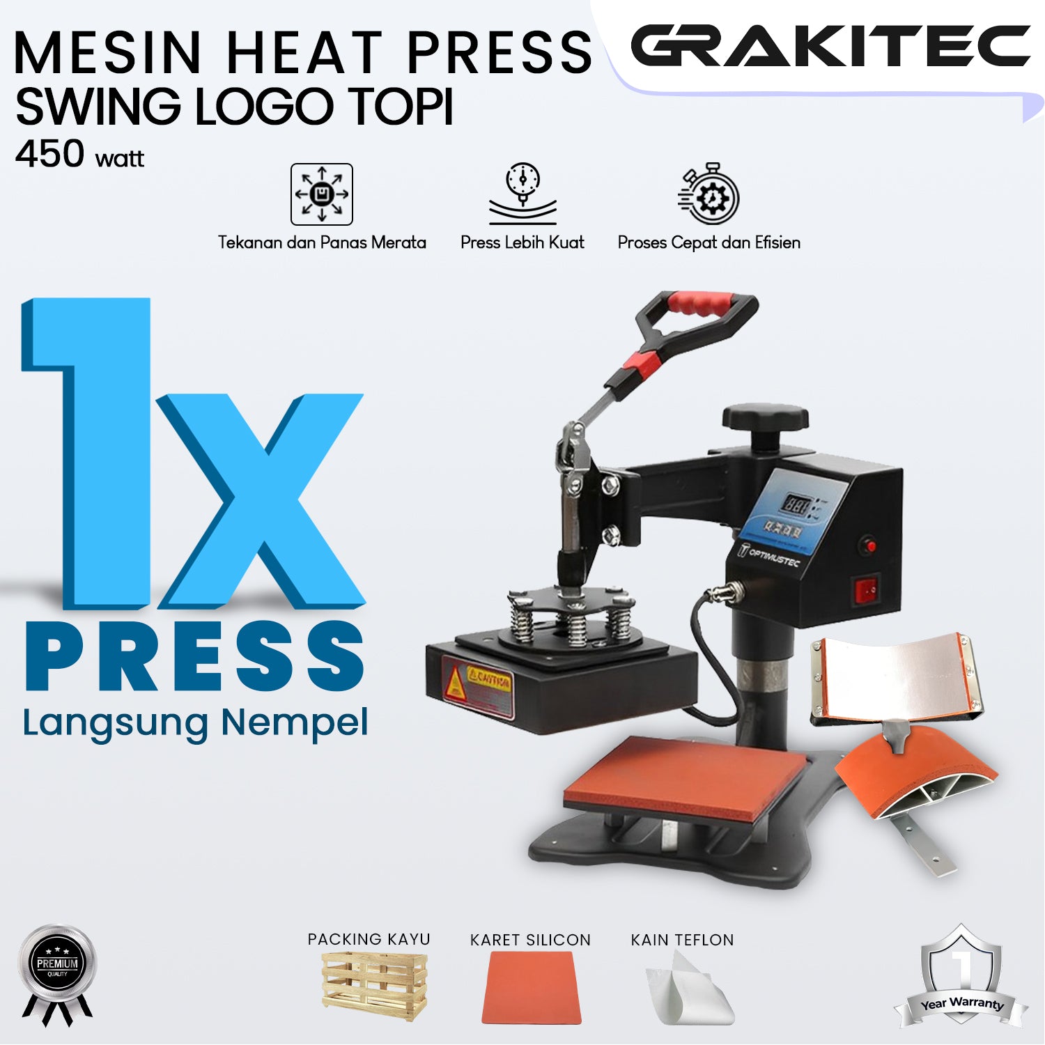 Mesin Press Sablon SWING Topi & Logo / 2in1
