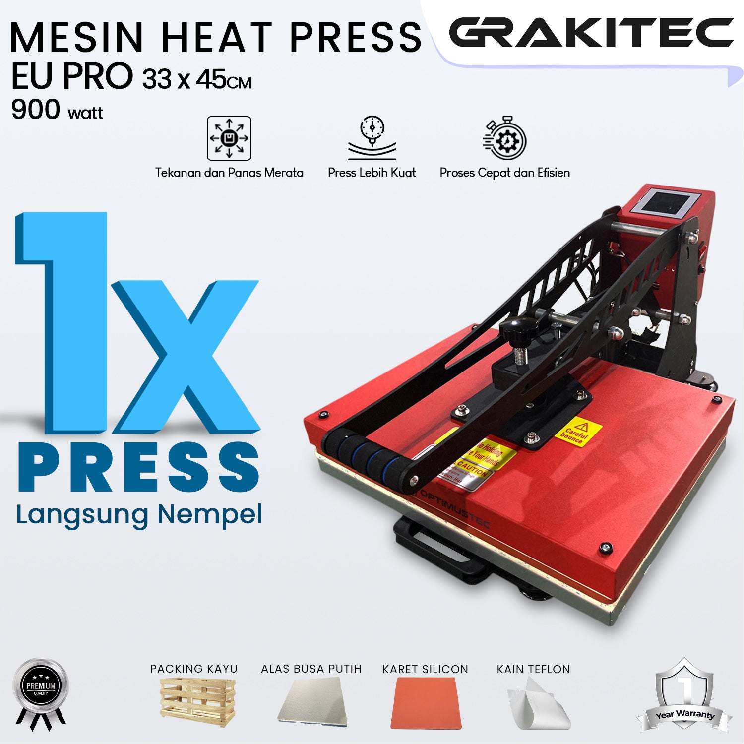 Mesin Press Sablon Kaos 33x45 A3+ EU PRO