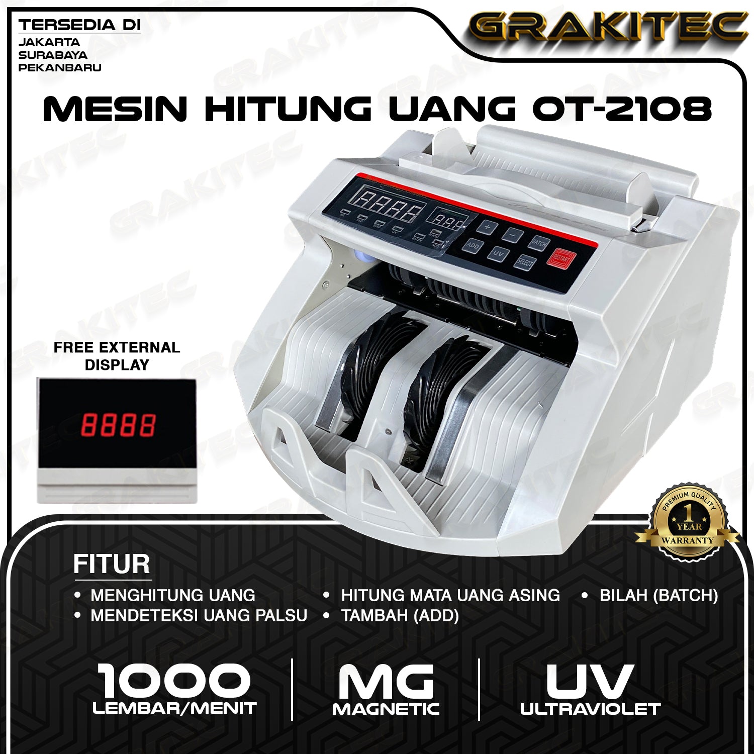 Mesin Penghitung Uang - Alat Hitung Uang Money Counter