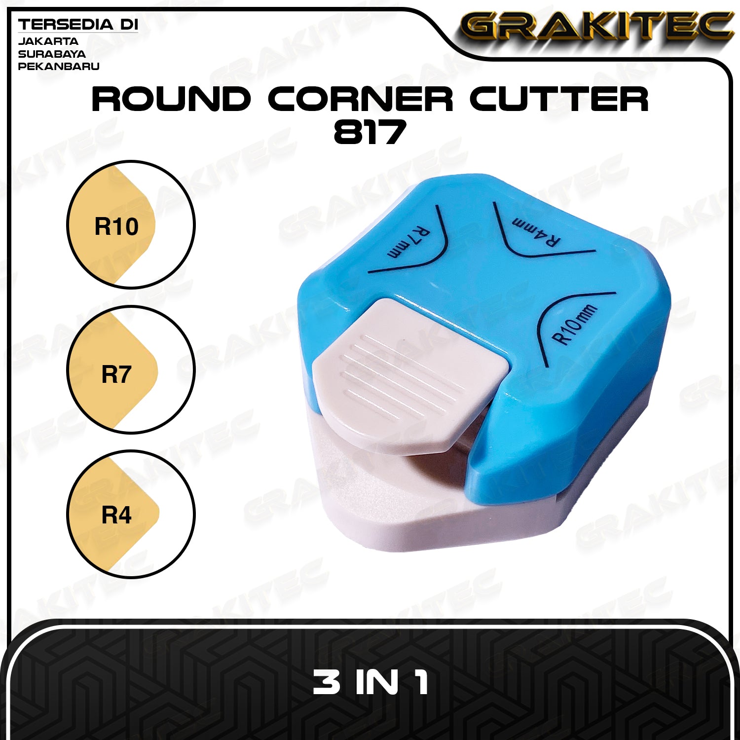 Round Corner Cutter 3 in 1 Pemotong Sudut Corner Puncher Rounder Siku Pemotong Ujung Kertas Plastik pembolong kertas
