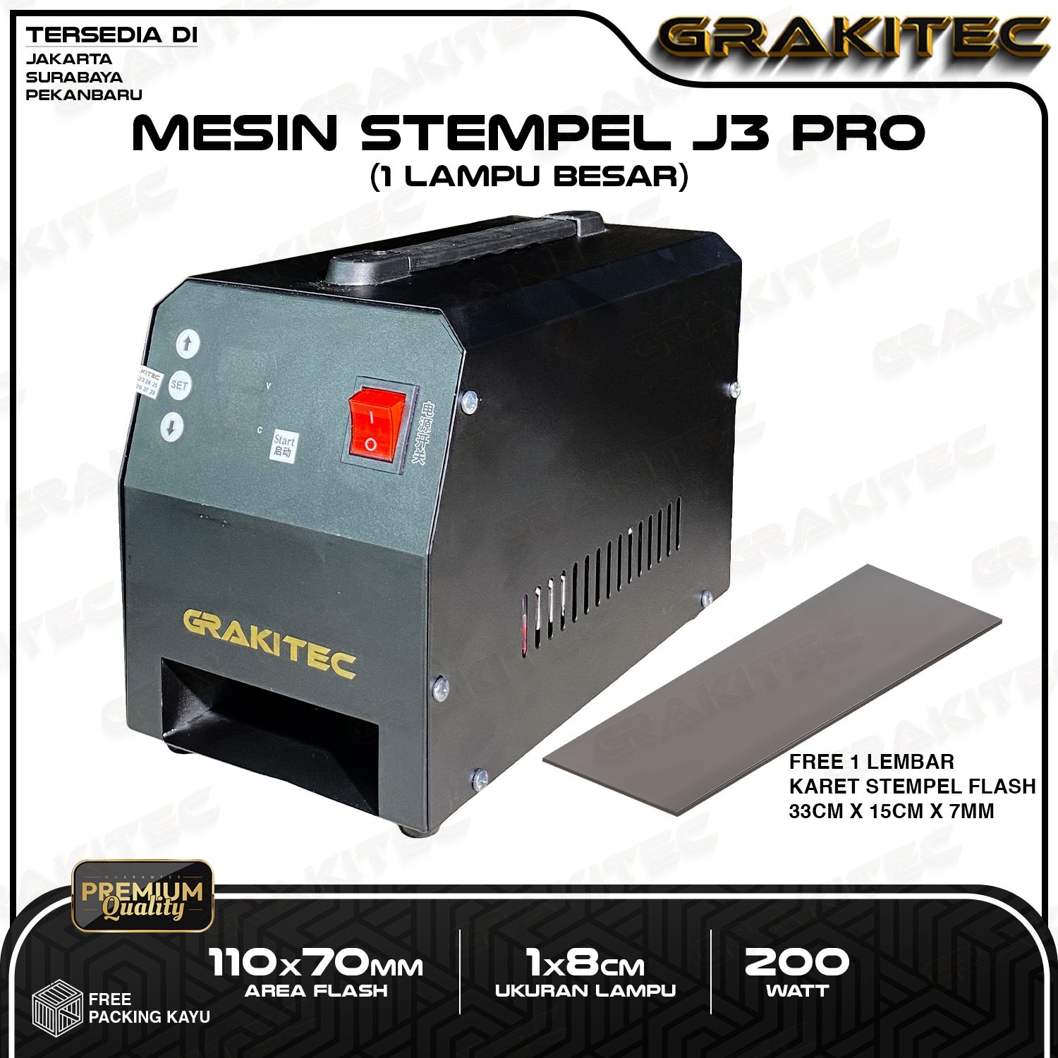 Mesin Stempel Flash GKJ3PRO 3 Lampu KUALITAS IMPORT