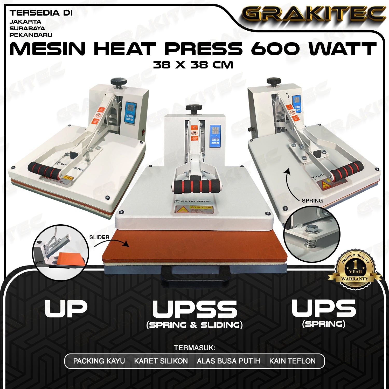 Mesin Press Sablon Kaos 38x38 600 Watt  Heat Press HIGH PRESSURE (ALAS ALUMINIUM + KARET SILIKON ASLI) Mesin Sablon untuk Kaos,Bag,Puzzle,PlatAluminium,Bantal(DTG,DTF,Polyflex,Sublime,Transfer,Paper,Platisol,Rubber) all varian