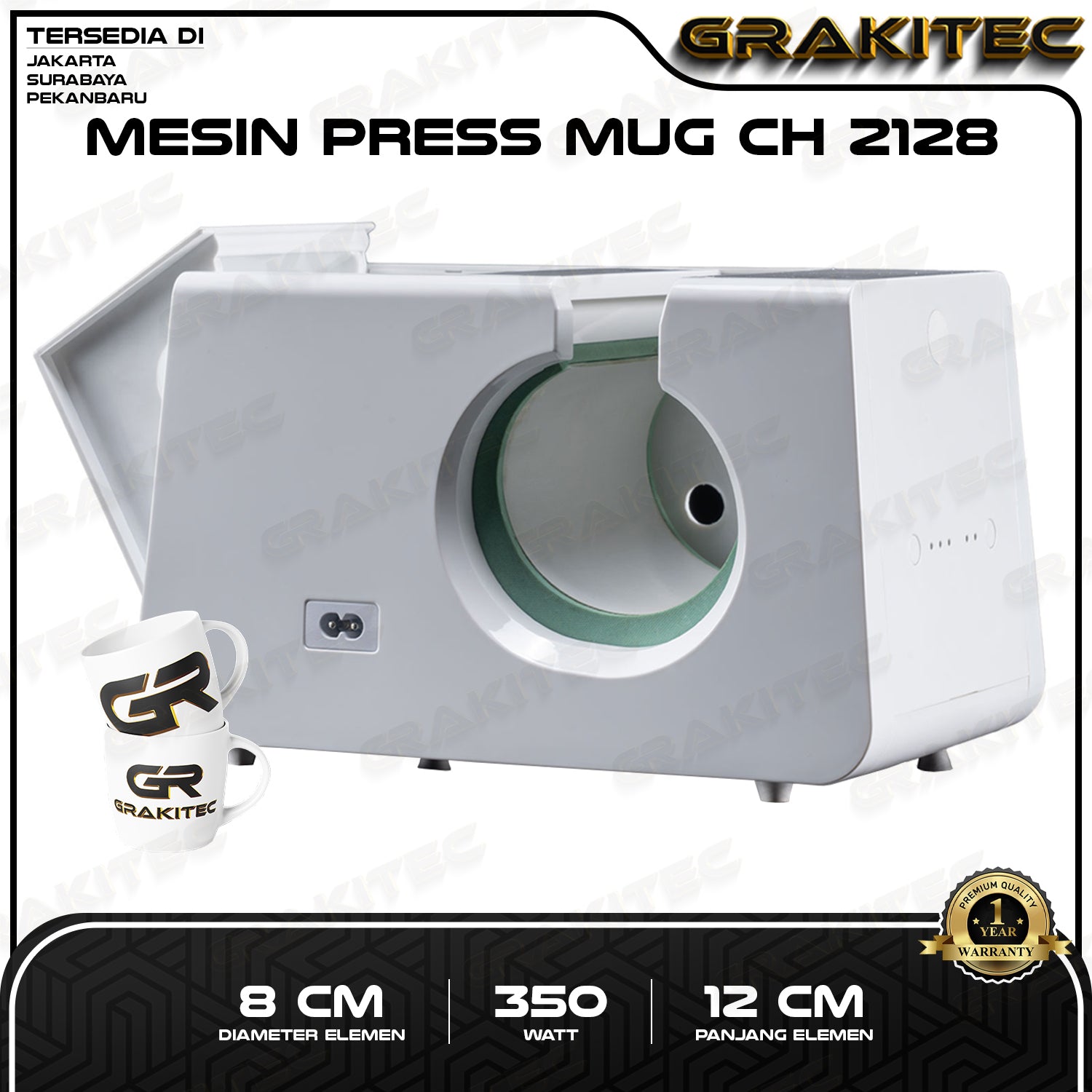Mesin  Press Tumbler / Mug 11 Oz Gelas - Premium Digital Mug Heat Press Sablon Sublim Grakitec