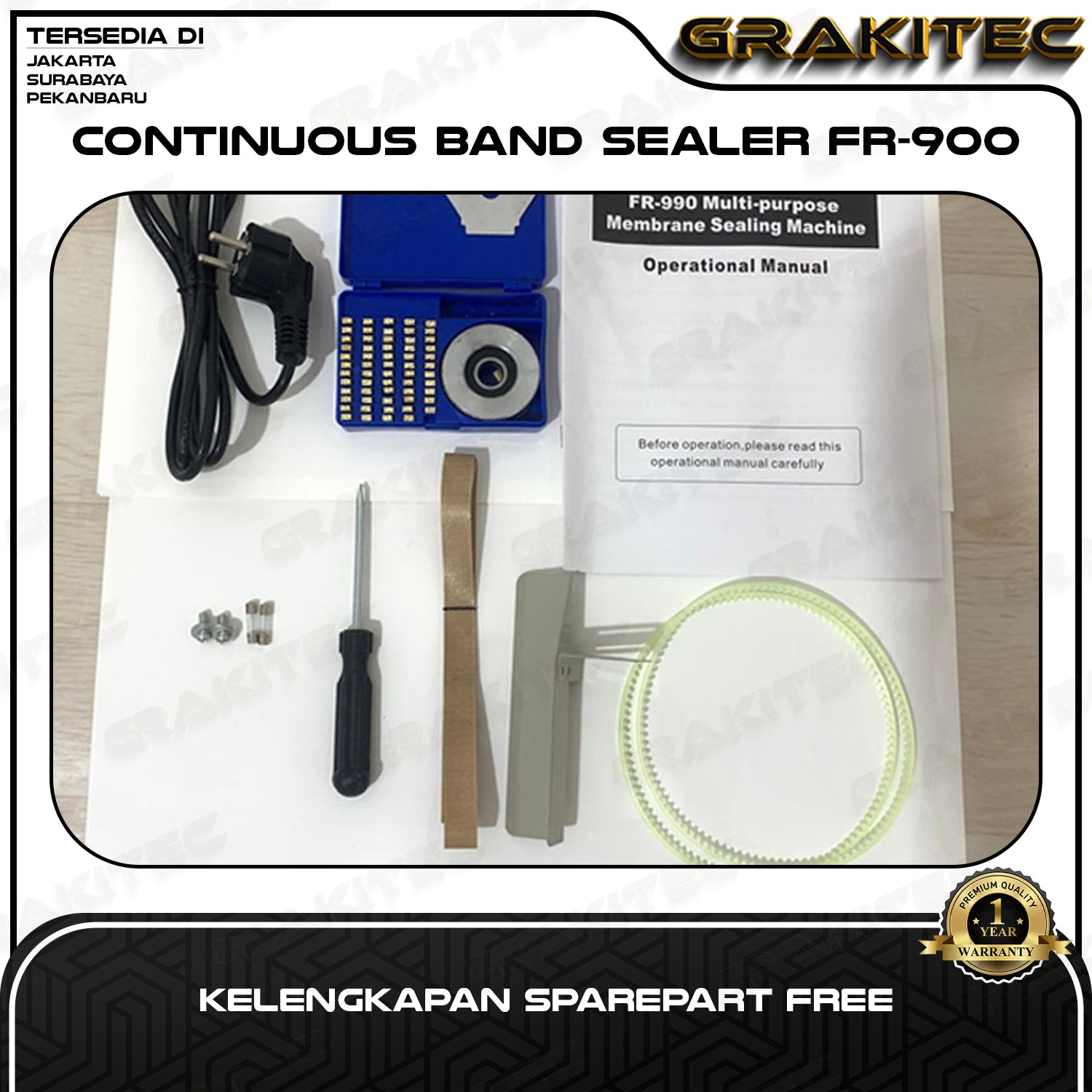 Continuous Band Sealer FR-900 Vertikal Horizontal Mesin Segel Plastik / Aluminium Foil / Spanduk Banner Grakitec