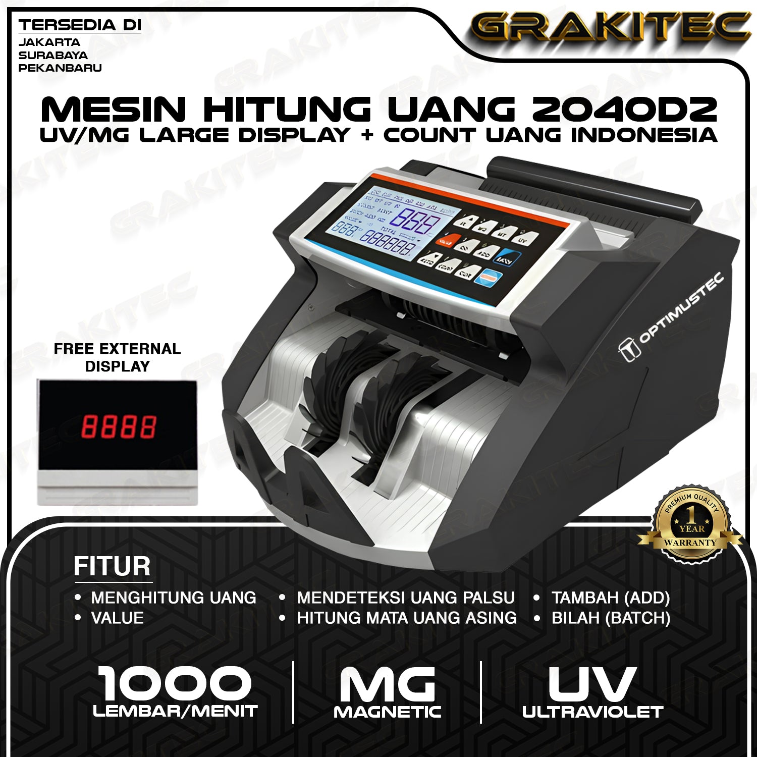 Mesin Penghitung Uang - Alat Hitung Uang Money Counter