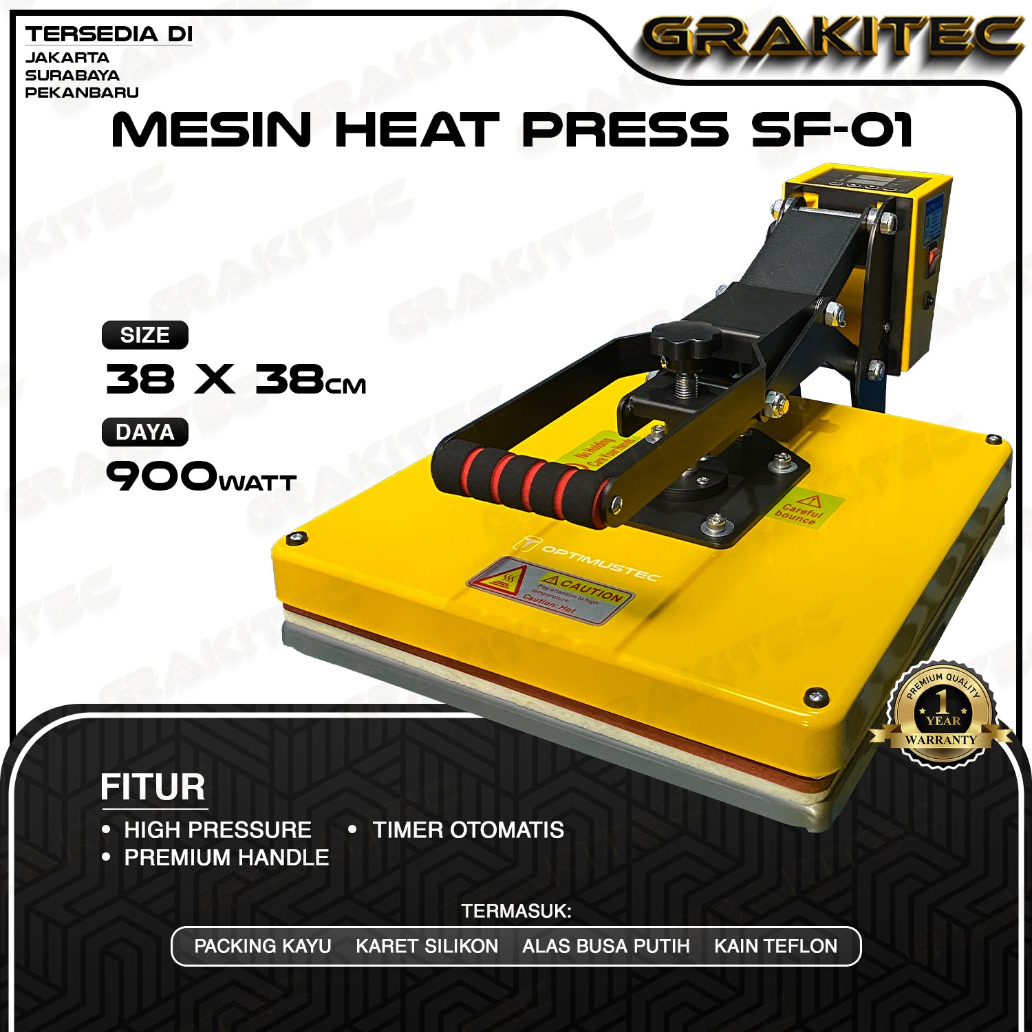 Mesin Press Sablon Kaos 38x38 900 Watt SF01 / SF03 / EU-PRO Heat Press Super HIGH PRESSURE (ALAS ALUMINIUM + KARET SILIKON ASLI) Mesin Sablon untuk Kaos,Bag,Puzzle,PlatAluminium,Bantal(DTG,DTF,Polyflex,Sublime,Transfer,Paper,Platisol,Rubber)