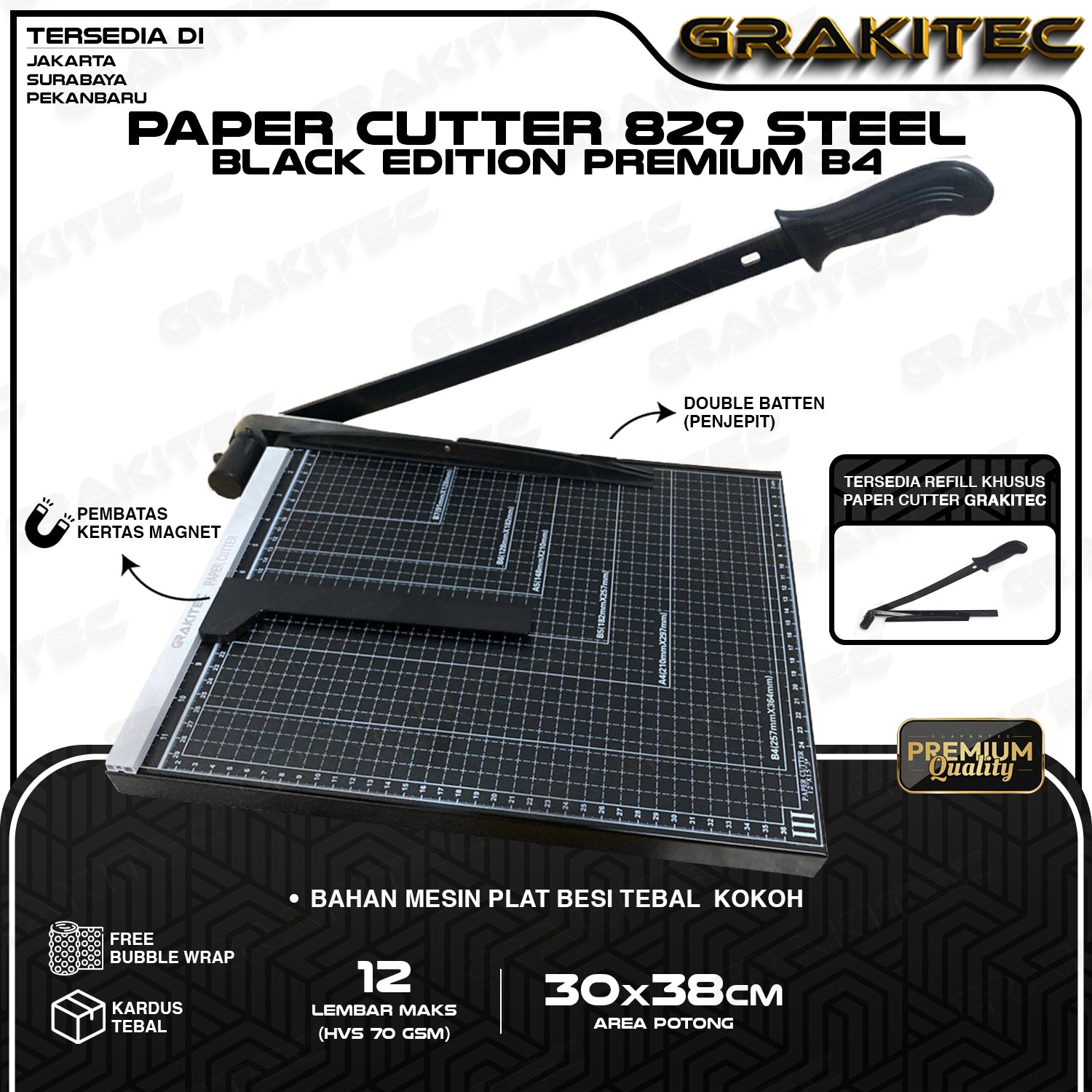 Paper Cutter B4 Lebih Besar Dari F4 ( Alat Potong Kertas ) Pemotong Kertas Alat Potong Kertas HVS, Sticker, Dos, PVC ID Card, Yellow Board, Art Paper, Vinyl, Bontax, Camel, Kertas Foto