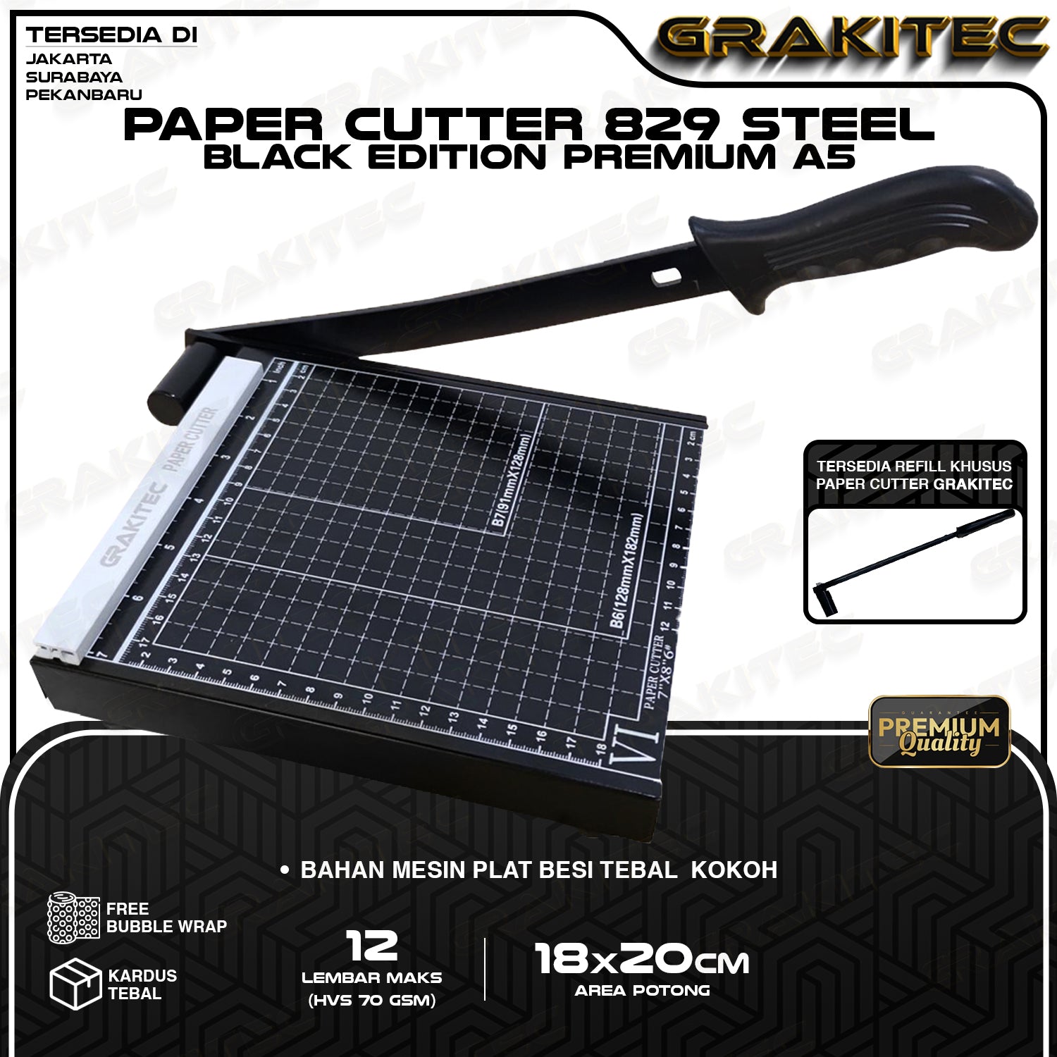 Paper Cutter Mini A5 Alat Potong Kertas HVS, Sticker, Dos, PVC ID Card, Yellow Board, Art Paper, Vinyl. Bontax Camel, Kertas