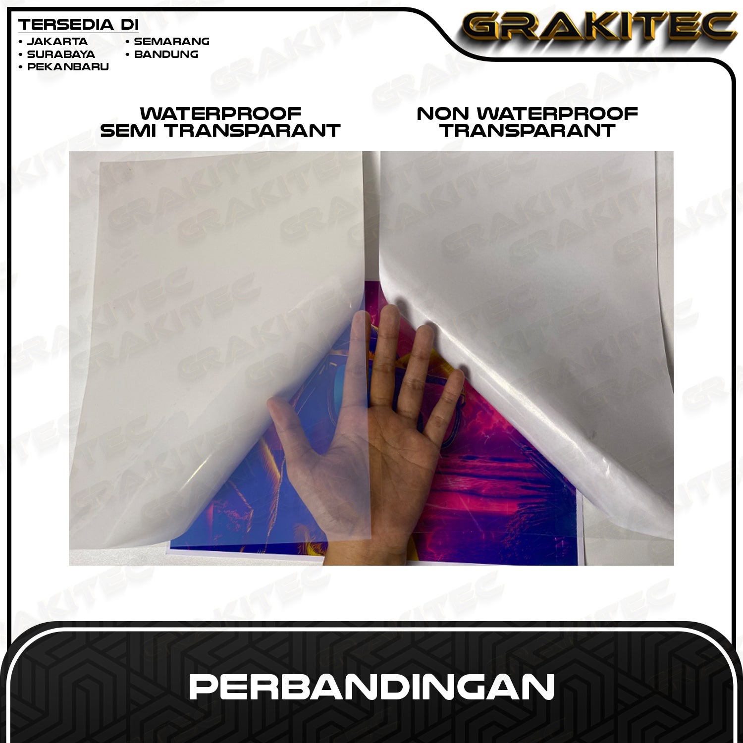 Kertas Sticker Vinyl Transparan - Sticker Vinyl Transparant Waterproof / Non waterproof A4 isi 10 lembar Grakitec