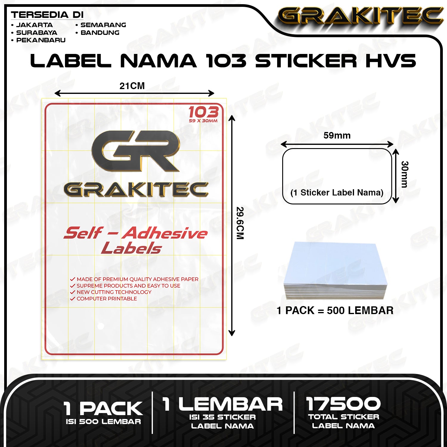 Label Nama 103 Undangan Pernikahan Sticker Hvs Per Pack Isi 500 Lembar