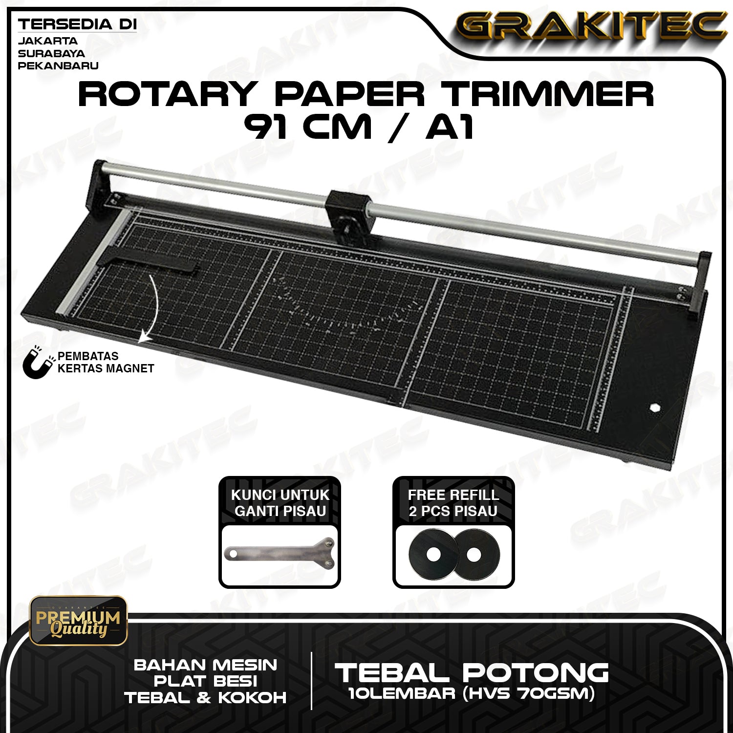 Rotary Paper Cutter Trimmer A4/A2/A1/121 CM - Alat Potong / Pemotong kertas Hvs, Kertas foto Photo glossy, Sticker, Art Paper, Pas Photo