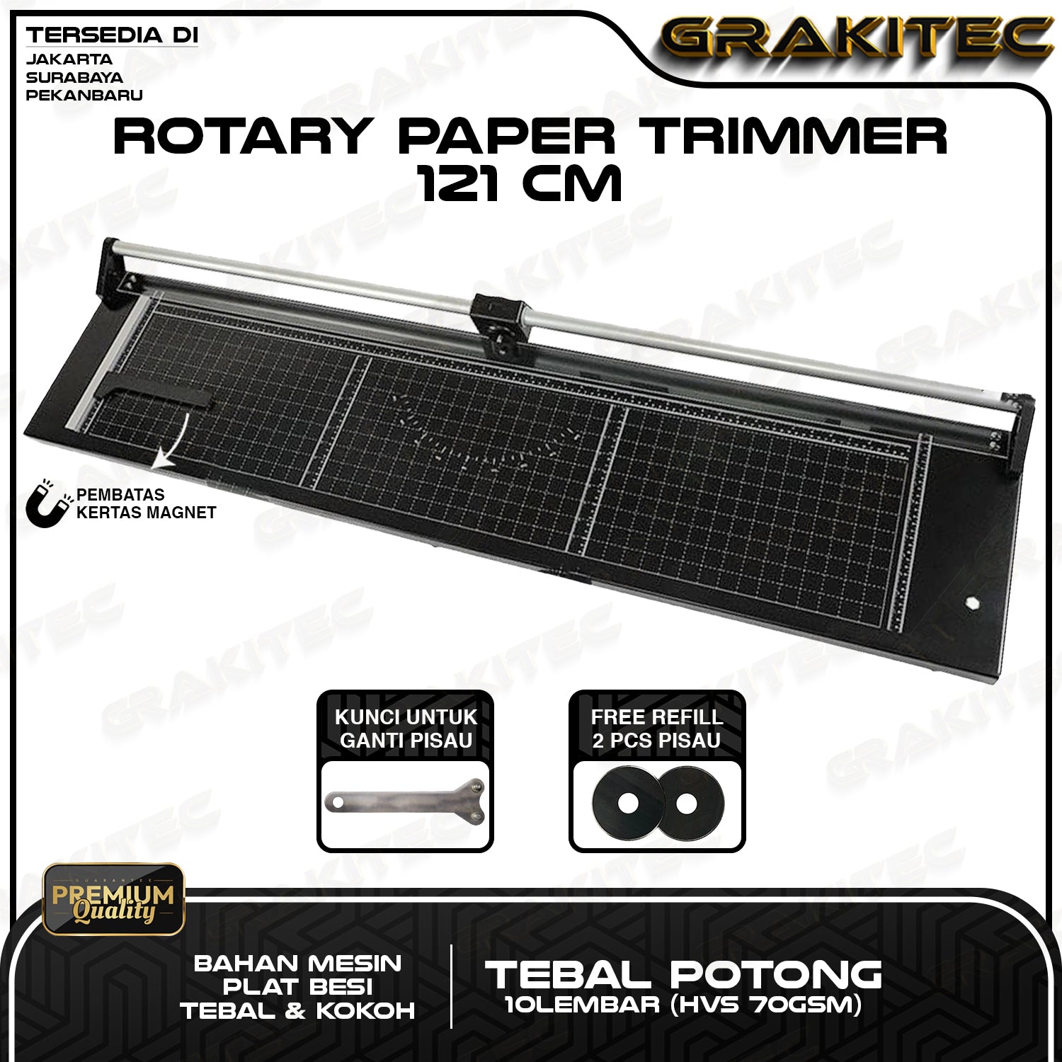 Rotary Paper Cutter Trimmer A4/A2/A1/121 CM - Alat Potong / Pemotong kertas Hvs, Kertas foto Photo glossy, Sticker, Art Paper, Pas Photo