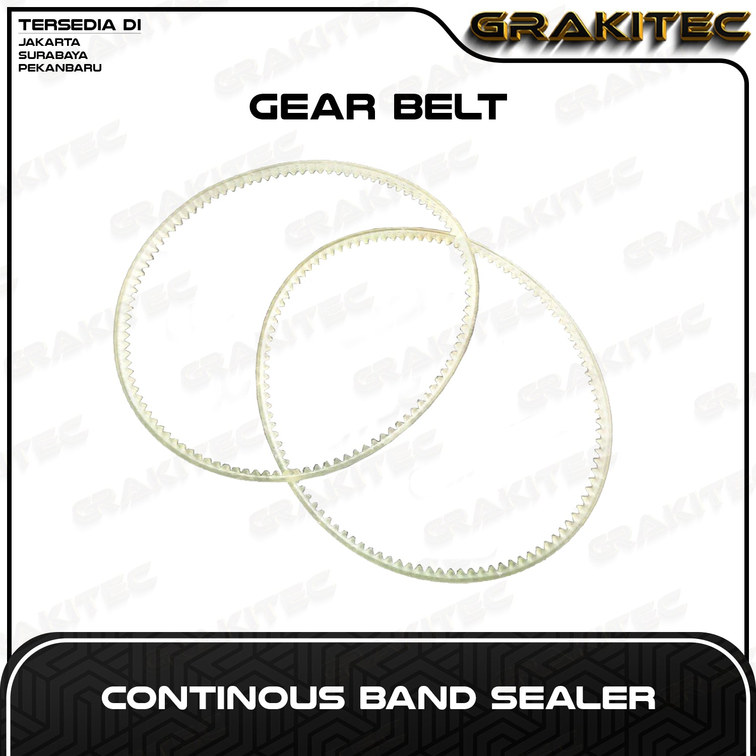 Sparepart Continuous Band Sealer Mesin Segel Plastik FR-900 Vertikal / Horizontal Eleman Pemanas Gear Belt Teflon Belt Grakitec