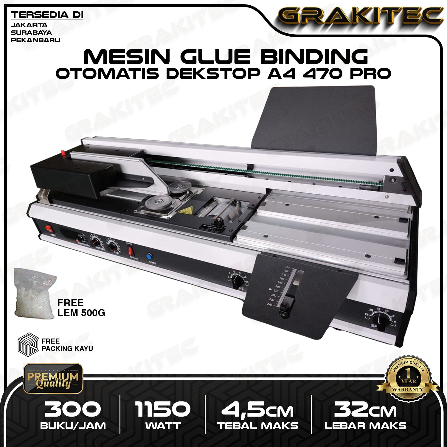 Mesin Jilid buku Bending OTOMATIS FULL Dekstop A4 470 PRO Jilid Lem Panas