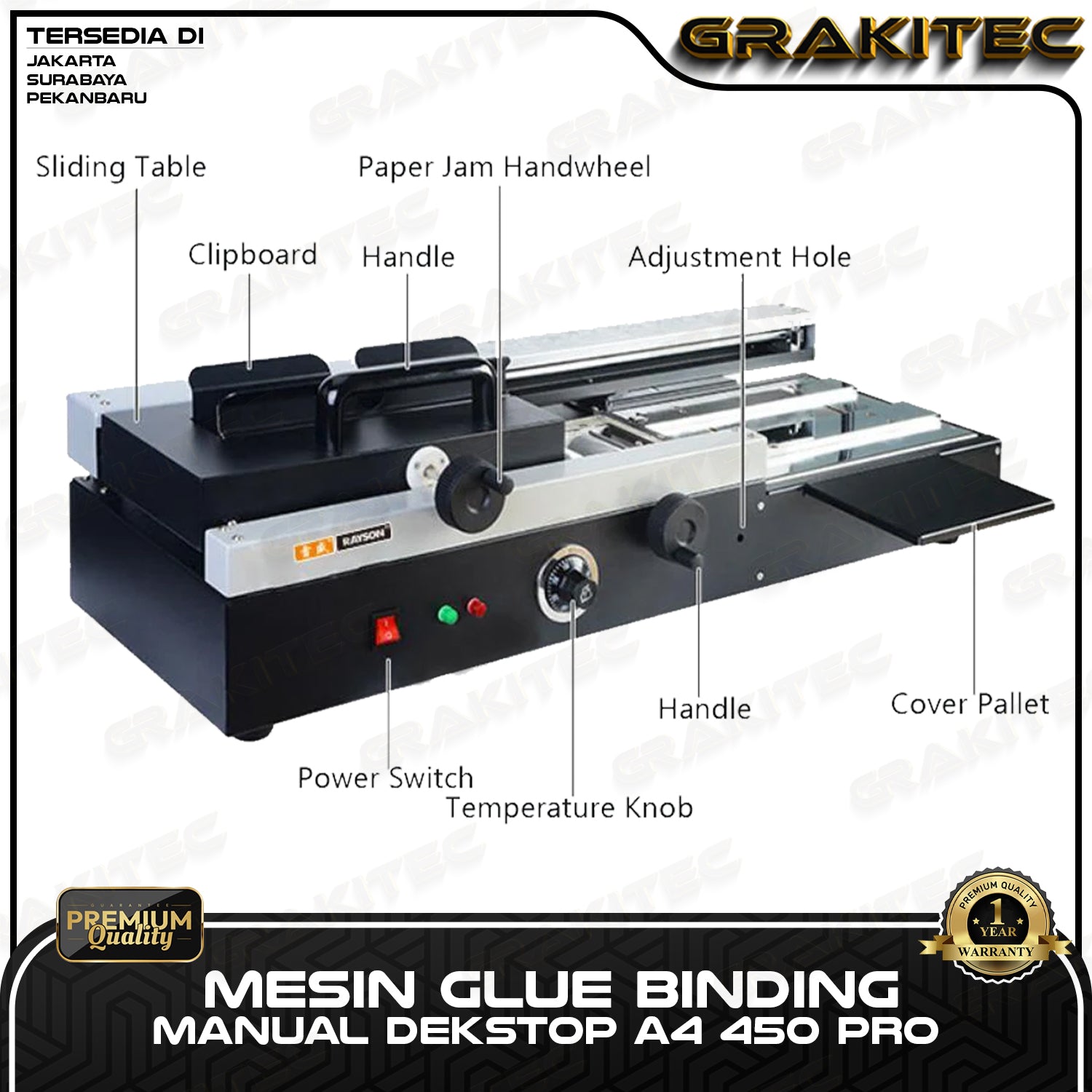 Mesin Jilid buku Bending Manual Dekstop A4 450 PRO Jilid Lem Panas