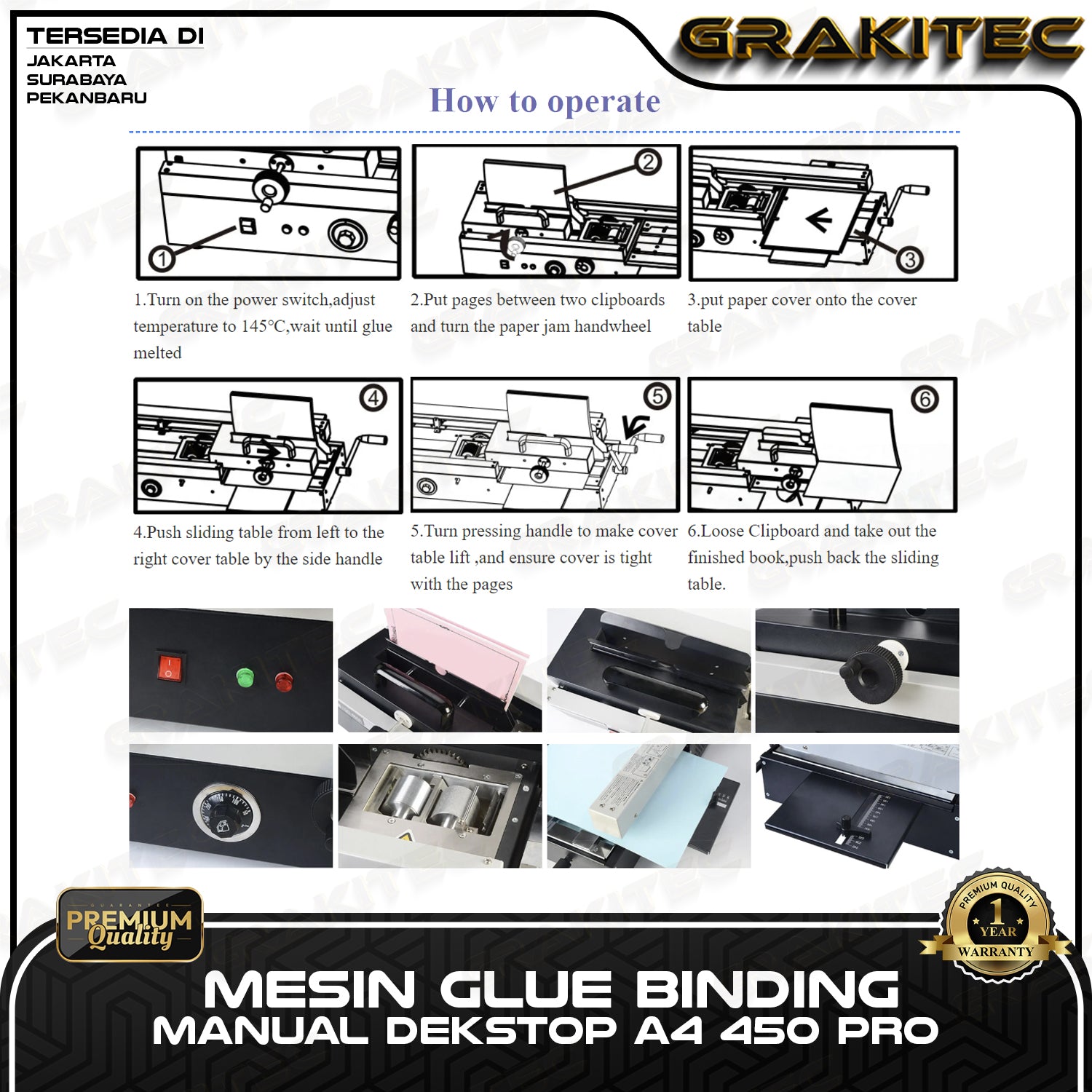 Mesin Jilid buku Bending Manual Dekstop A4 450 PRO Jilid Lem Panas