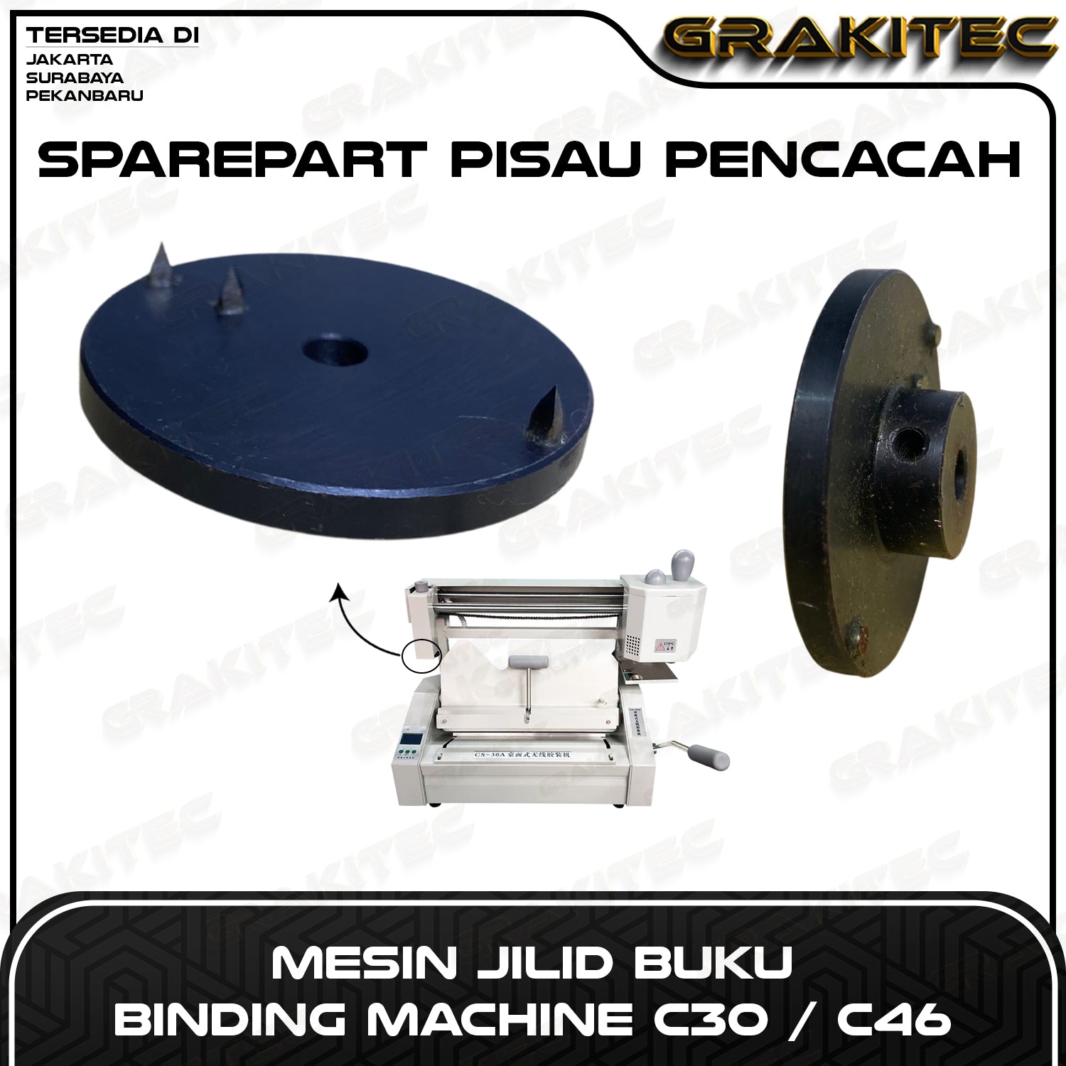 Grakitec Sparepart Pisau Pencacah Penghancur Kertas Mesin Jilid Buku Lem Panas Binding Machine C30 / C46