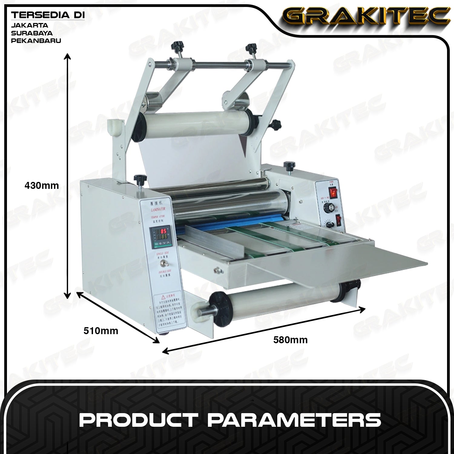 Grakitec Mesin Laminating Roll A3 DC380A | DC380C - Hot Roll Laminator Pemanas Besi Roll Besar