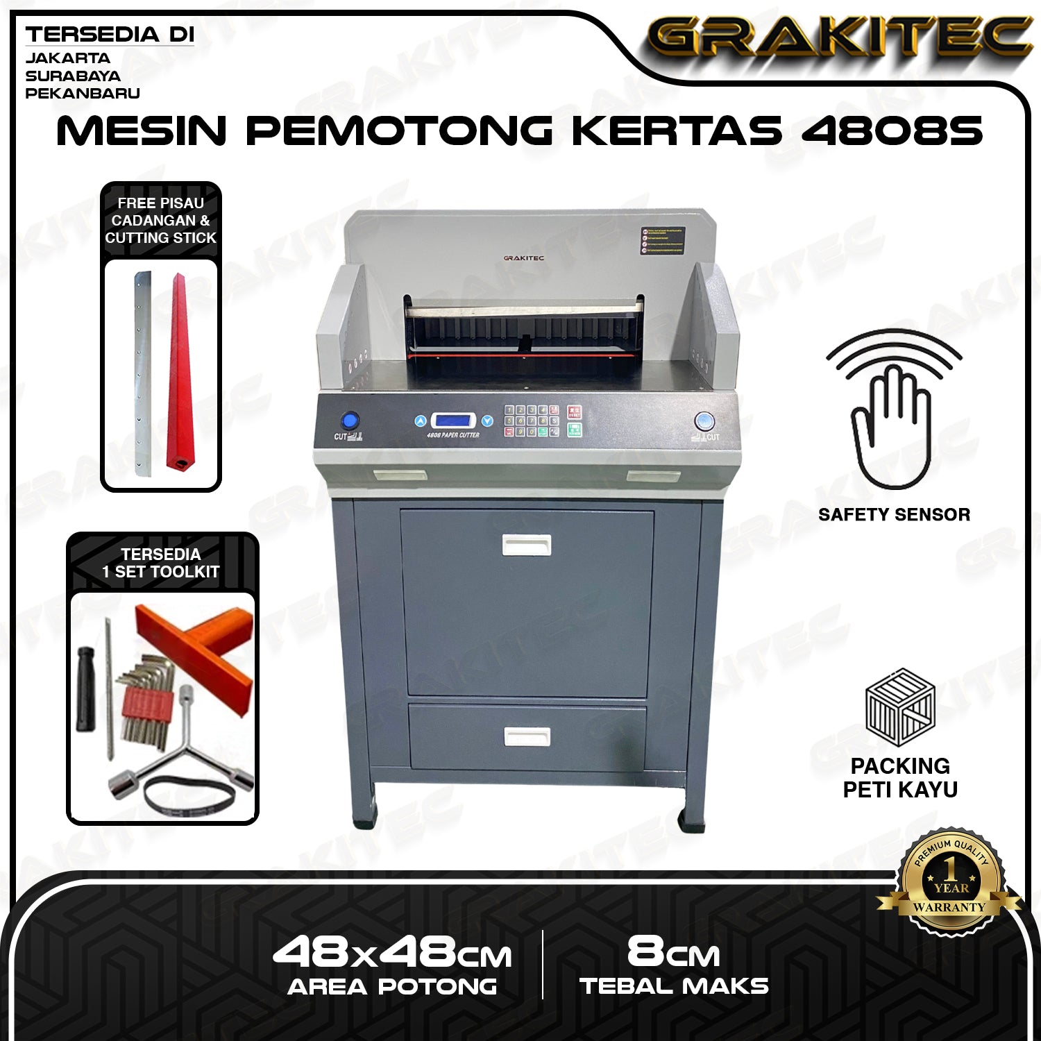 Mesin Pemotong Kertas 4808HD | Electric Paper Cutter 4808HD Heavy Duty Grakitec