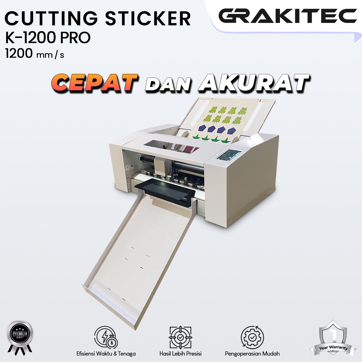 Mesin Cutting Sticker Autofeeder K-1200 PROMAX Two Blade Autofeeder Grakitec