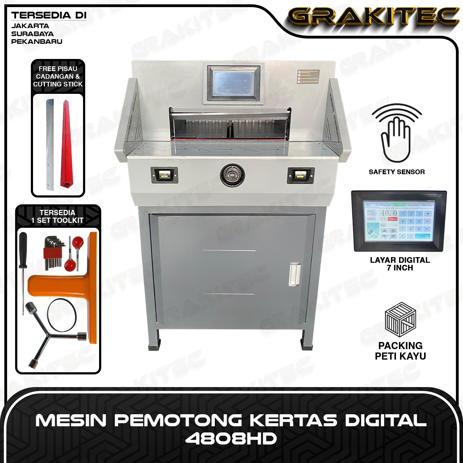 Mesin Pemotong Kertas 4808HD | Electric Paper Cutter 4808HD Heavy Duty Grakitec