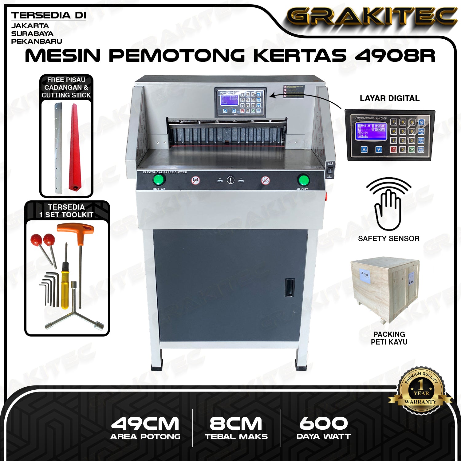 Grakitec 4908R Mesin Pemotong Kertas Listrik / 4908R Electric Paper Cutting Machine