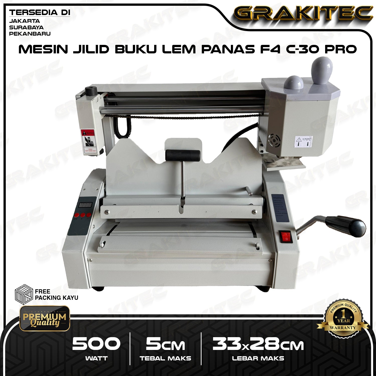 Mesin Jilid buku Bending F4/A3+ | C-30A C-46 Pro Jilid Lem Panas Softcover Binding Machine Grakitec