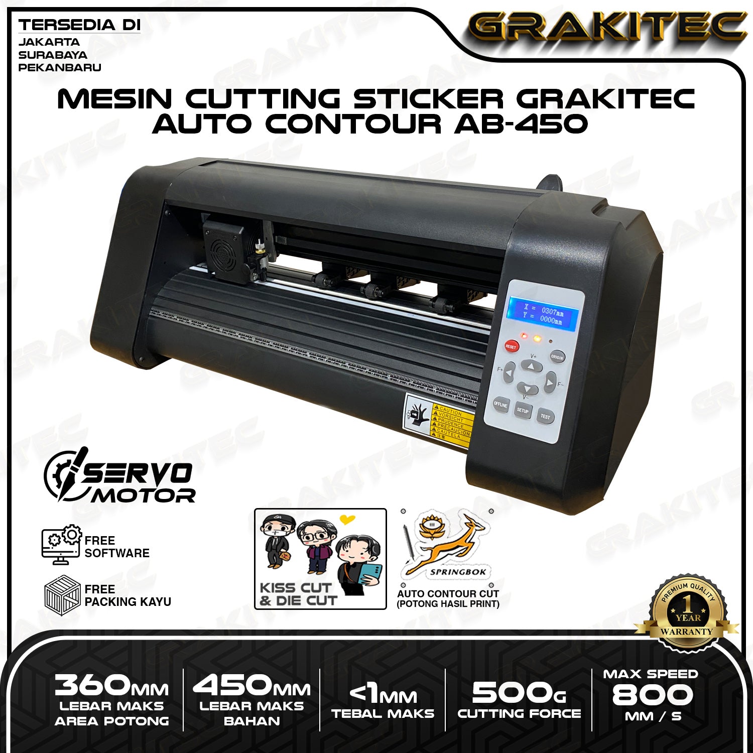 Mesin Cutting Sticker AB-450 Auto Contour Cut Grakitec