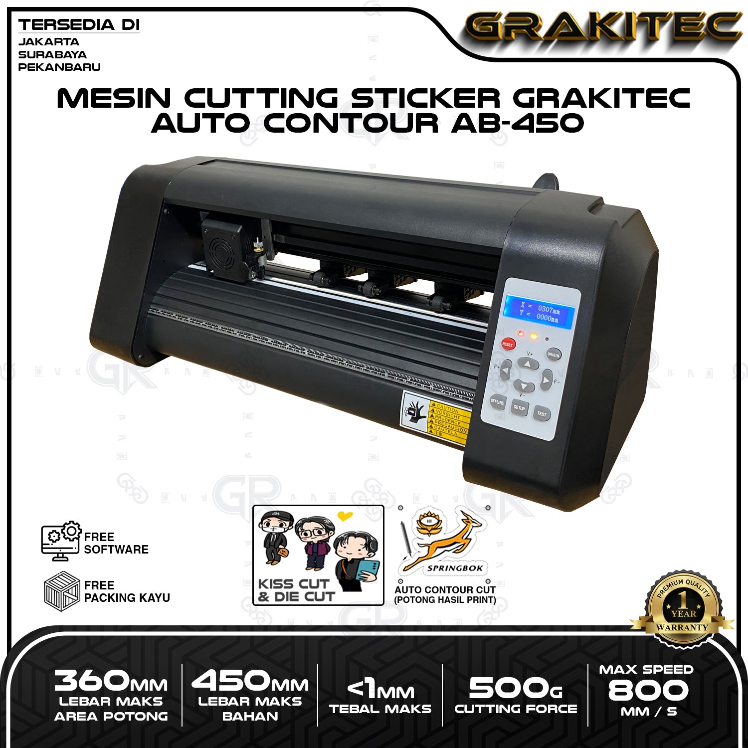 Mesin Cutting Sticker AB-450 Auto Contour Cut Grakitec