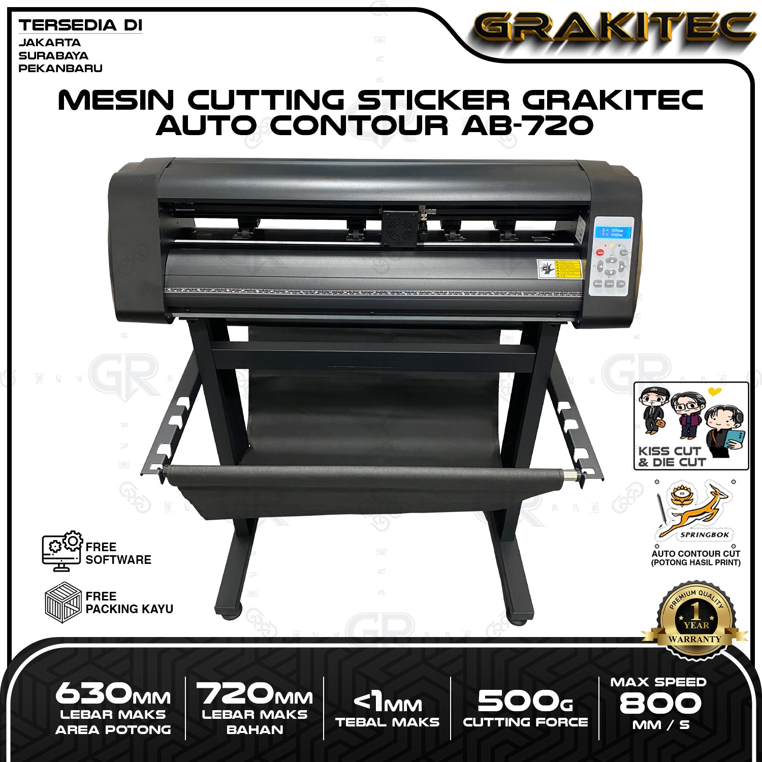 Mesin Cutting Sticker AB-720  Auto Contour Cut + Standing Bracket Grakitec