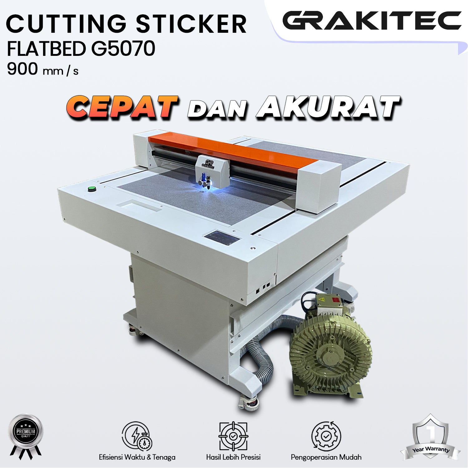 2in1 G5070 | G3550 Mesin Cutting Sticker Flatbed Double Holder Cutting & Creasing Grakitec