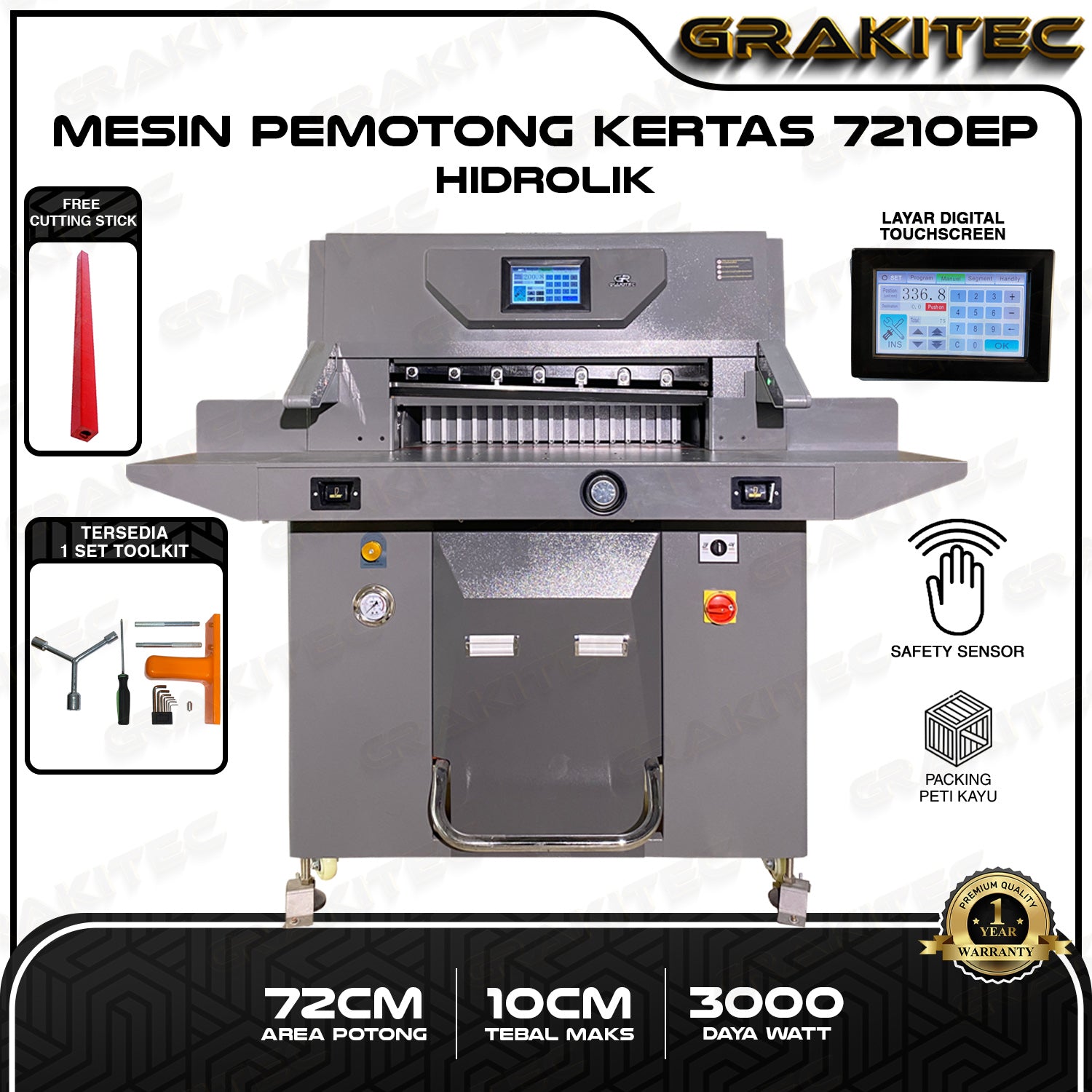 Mesin Pemotong Kertas 7210EP Hydraulic / Hidrolis
