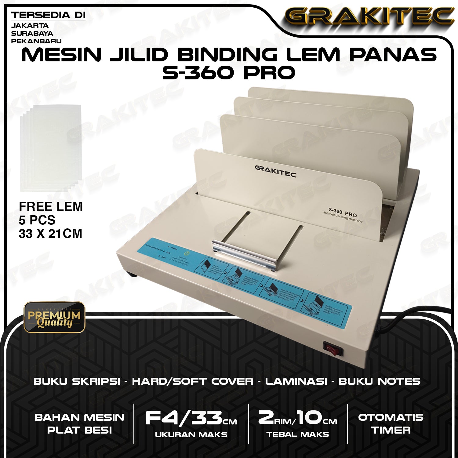 Mesin Jilid Buku Bending C-1800 / S-360 A4 / F4 Lem Panas Bending Kualitas Premium / Penerbit ( Mesin Binding untuk jilid percetakan)