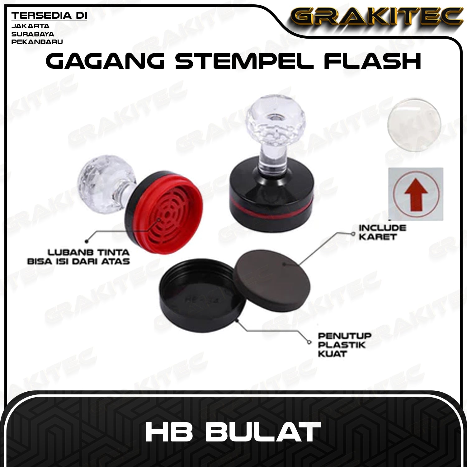 Gagang Stempel Flash Akrelik Include Karet HB 40 42 Oval 35 Petak 2050 3060