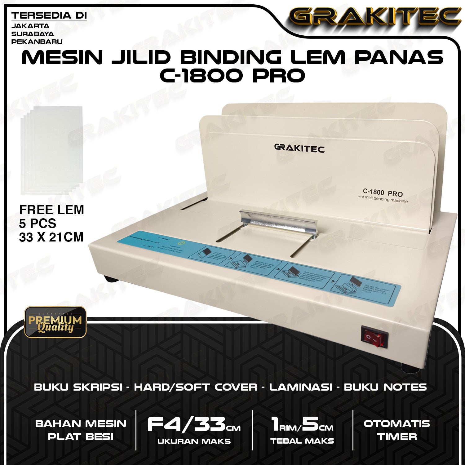 Mesin Jilid Buku Bending C-1800 / S-360 A4 / F4 Lem Panas Bending Kualitas Premium / Penerbit ( Mesin Binding untuk jilid percetakan)
