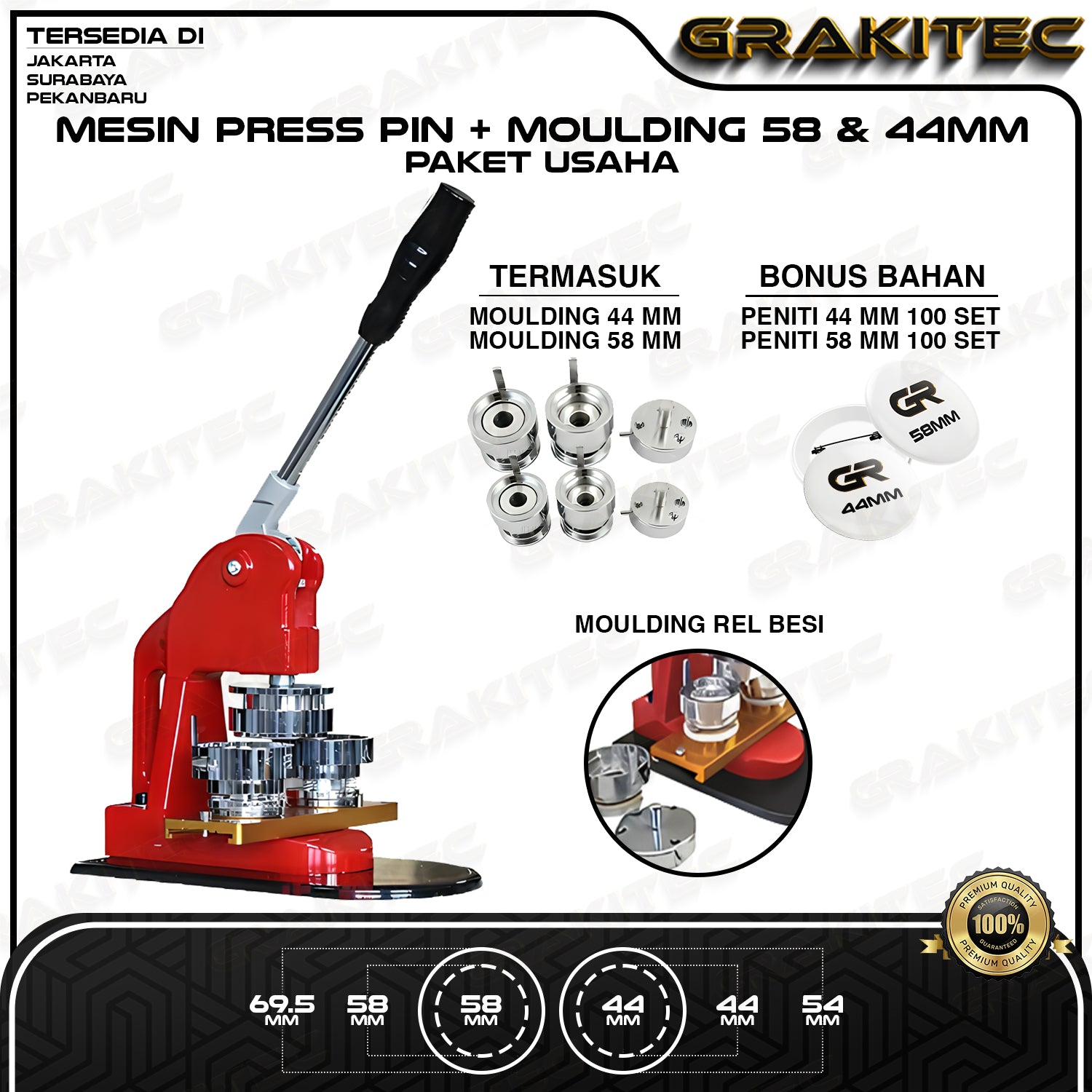 MESIN PRESS PIN TERMASUK MOULDING 58 & 44